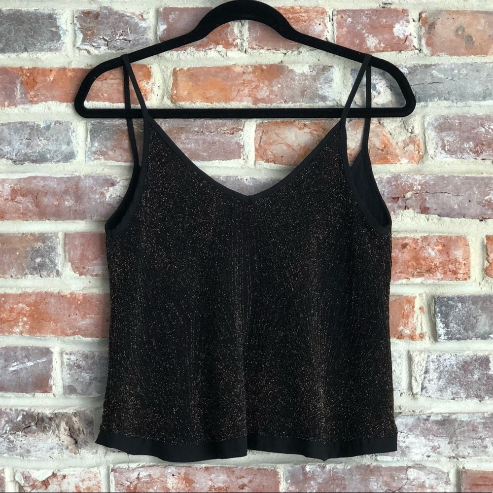 Tildon Metallic Gold Tank Top